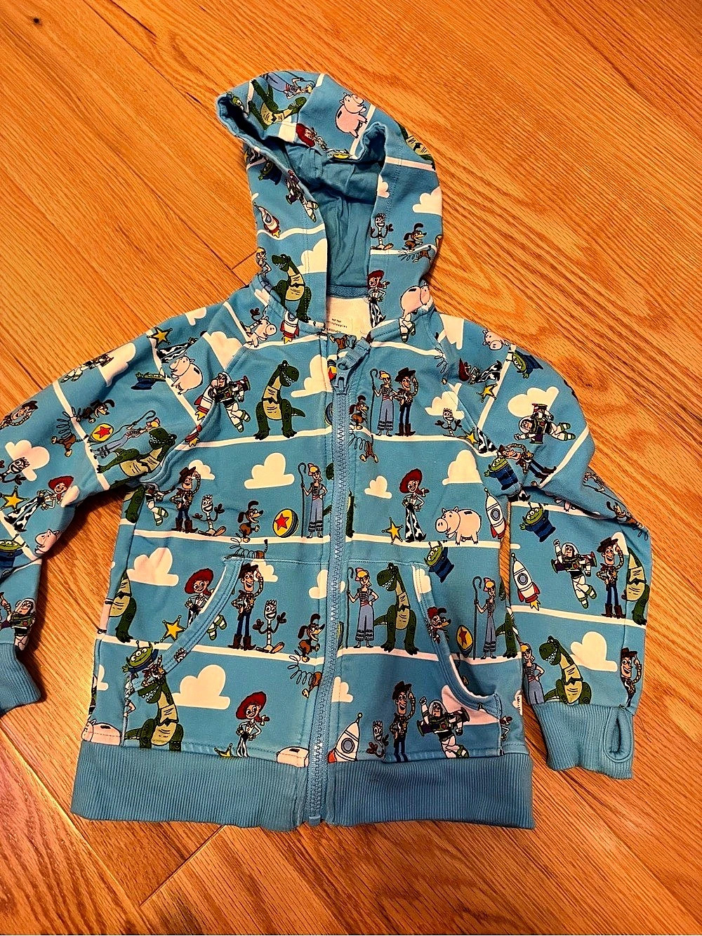 Little Sleepies Toy Story zip up Hoodie Size 4T